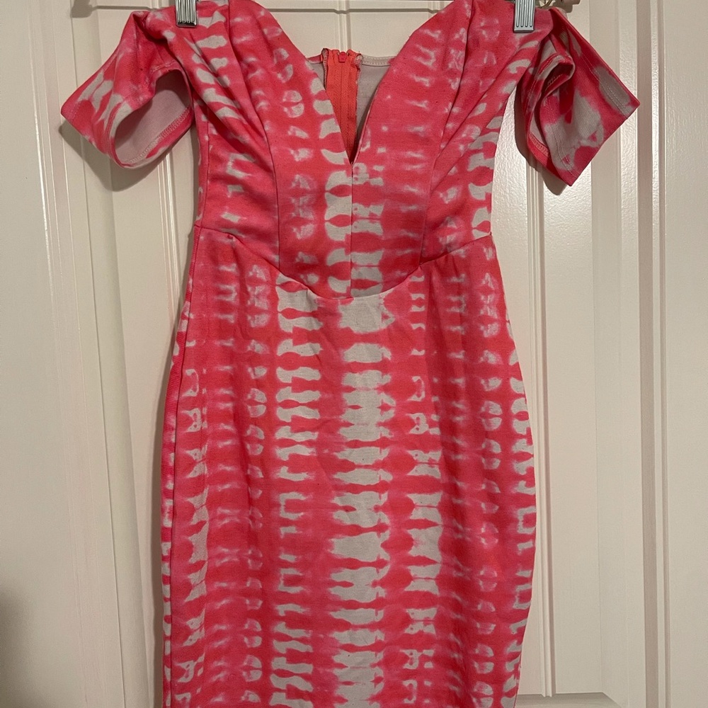 Pink and White Mini Dress